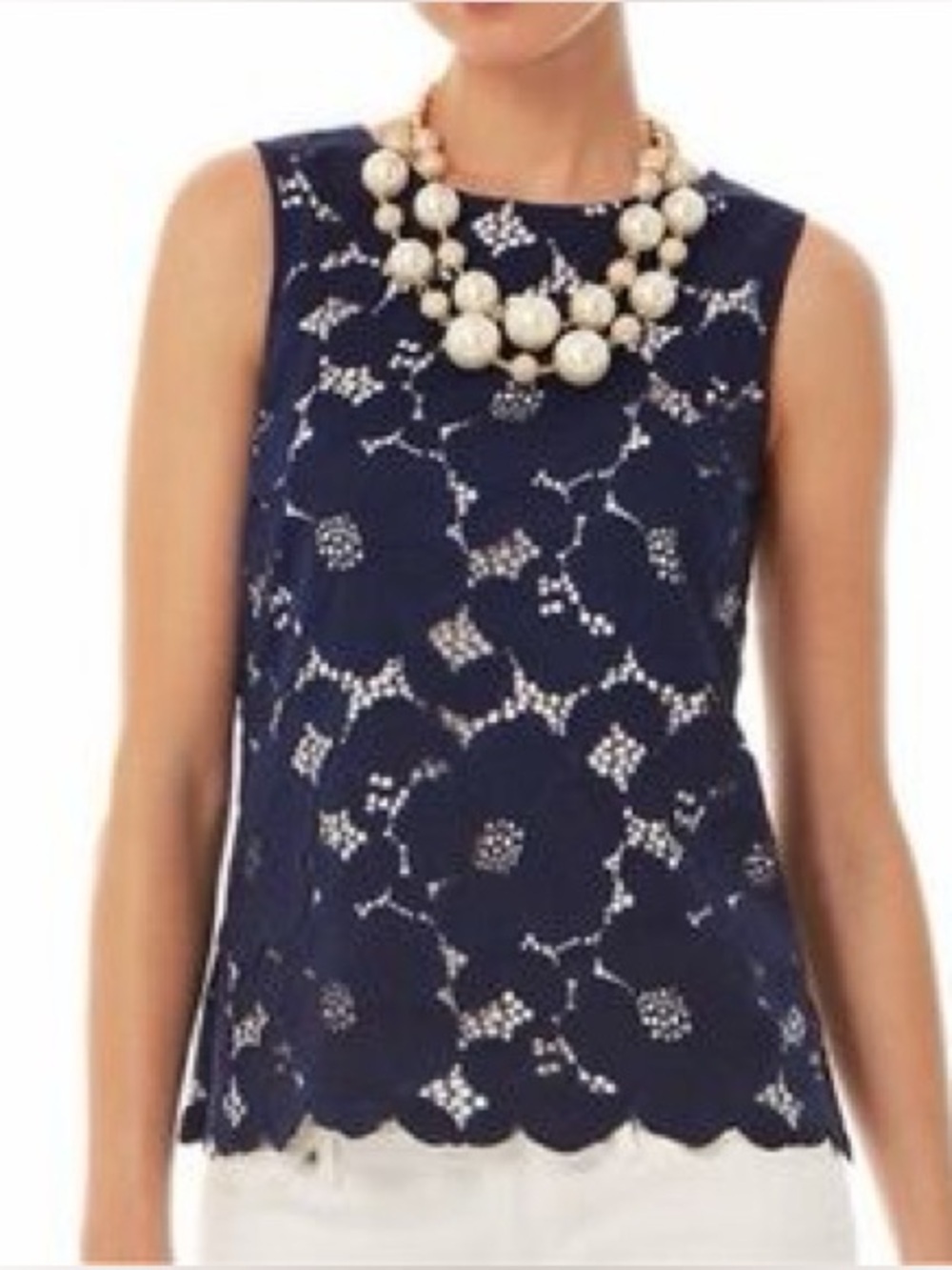 Lilly Pulitzer Blue Lace Blouse with Elegant Design